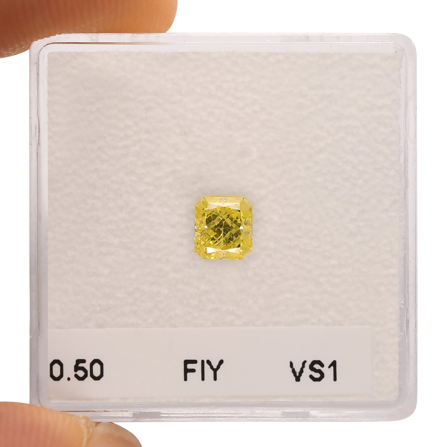 0,50 Karat Fancy Intense Yellow Radiant VS1 GIA
