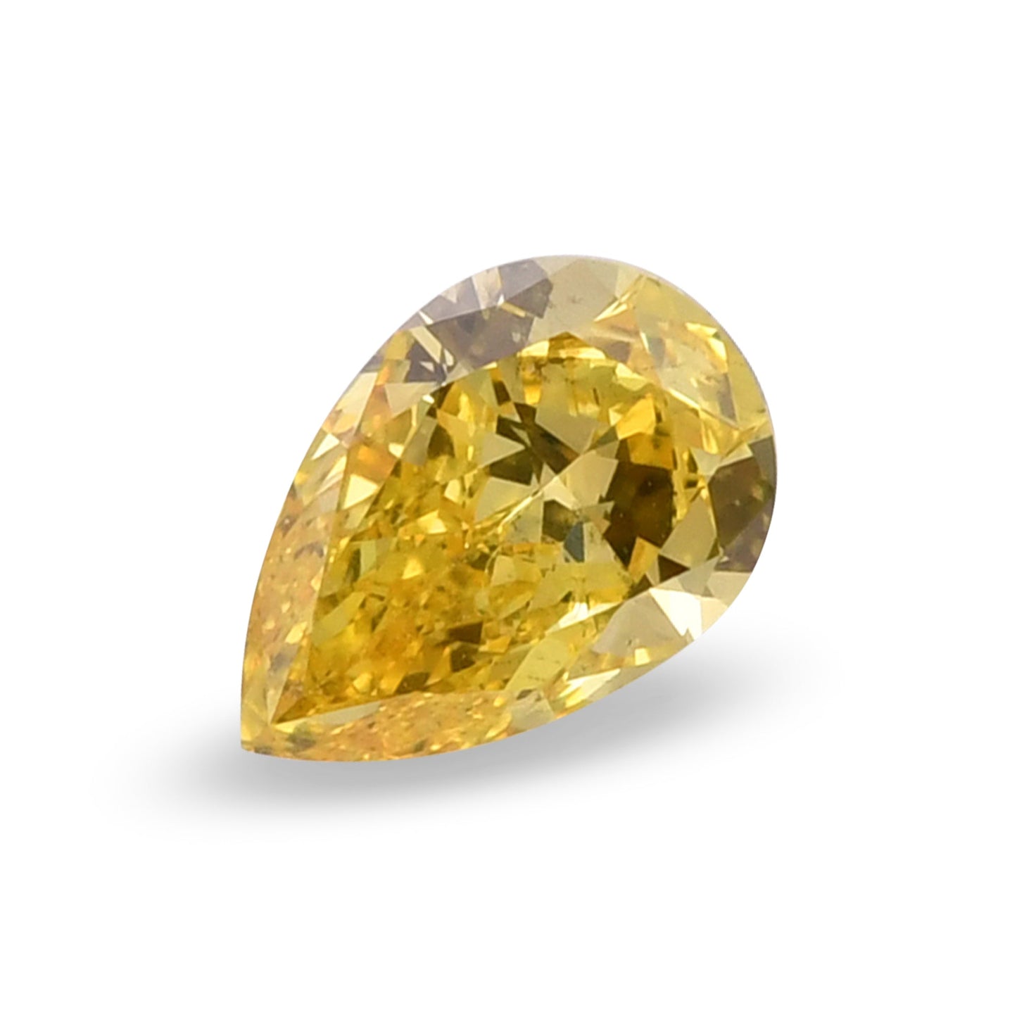 0,84 Karat Fancy Vivid Yellow Birnenförmiger Diamant SI1 GIA