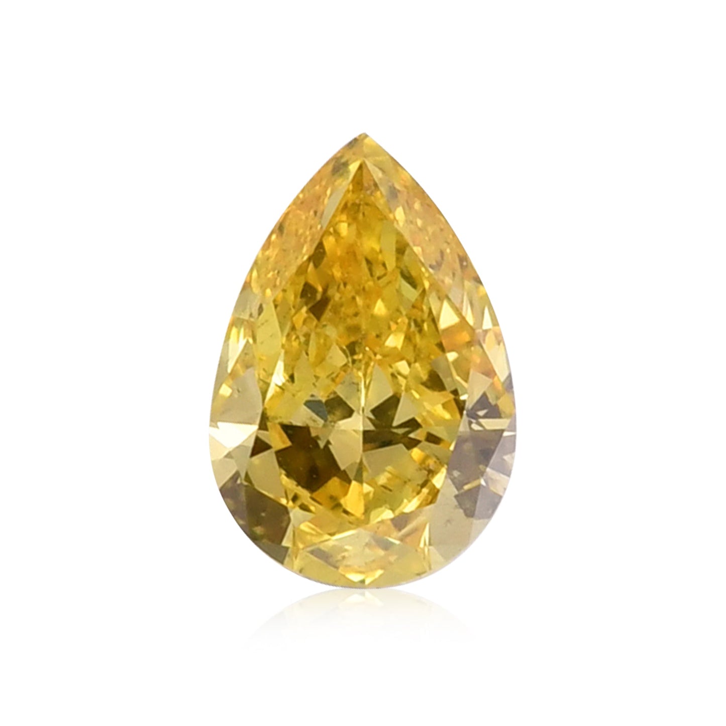 0,84 Karat Fancy Vivid Yellow Birnenförmiger Diamant SI1 GIA