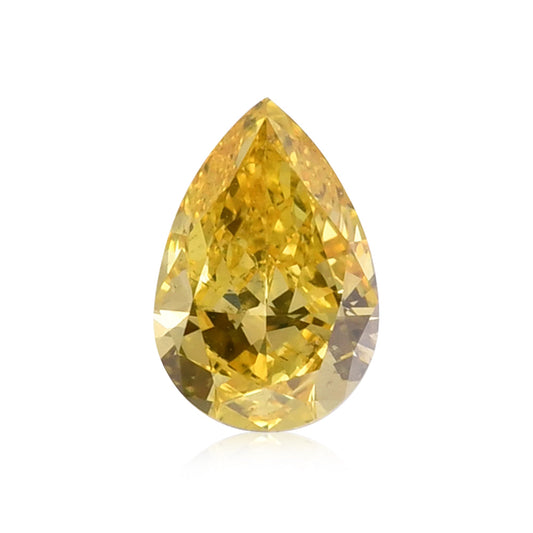 0.84 Carat Fancy Vivid Yellow Pear Diamond SI1 GIA