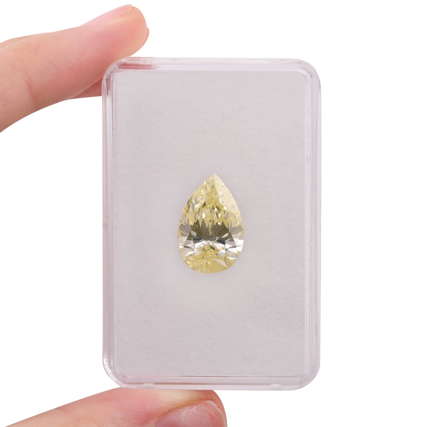 8,02 Karat Fancy Light Yellow Birnenförmiger Diamant VS2 GIA