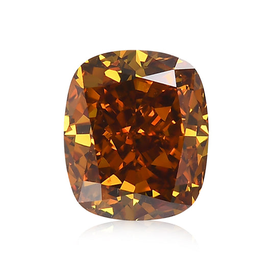 2,12 Karat Fancy Deep Yellowish Orange Cushion Diamond SI2 GIA