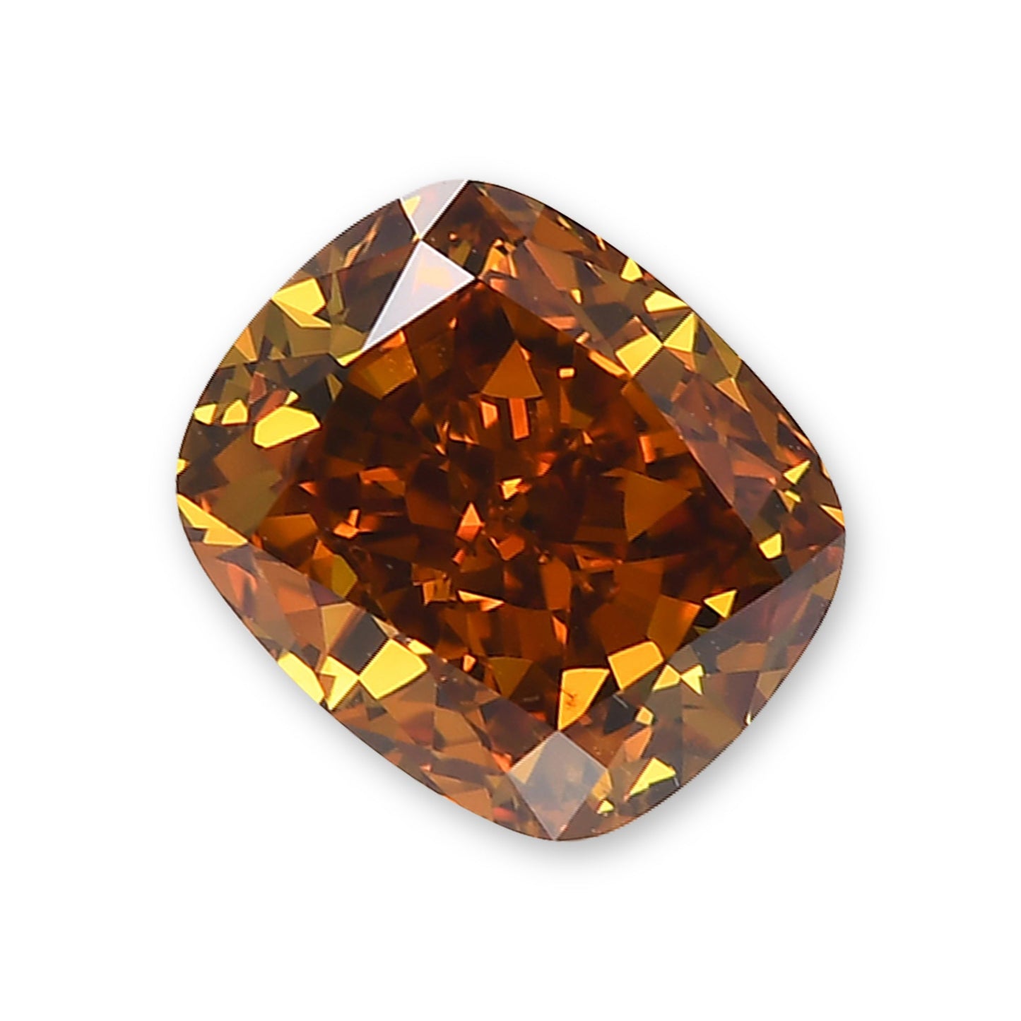 2,12 Karat Fancy Deep Yellowish Orange Cushion Diamond SI2 GIA