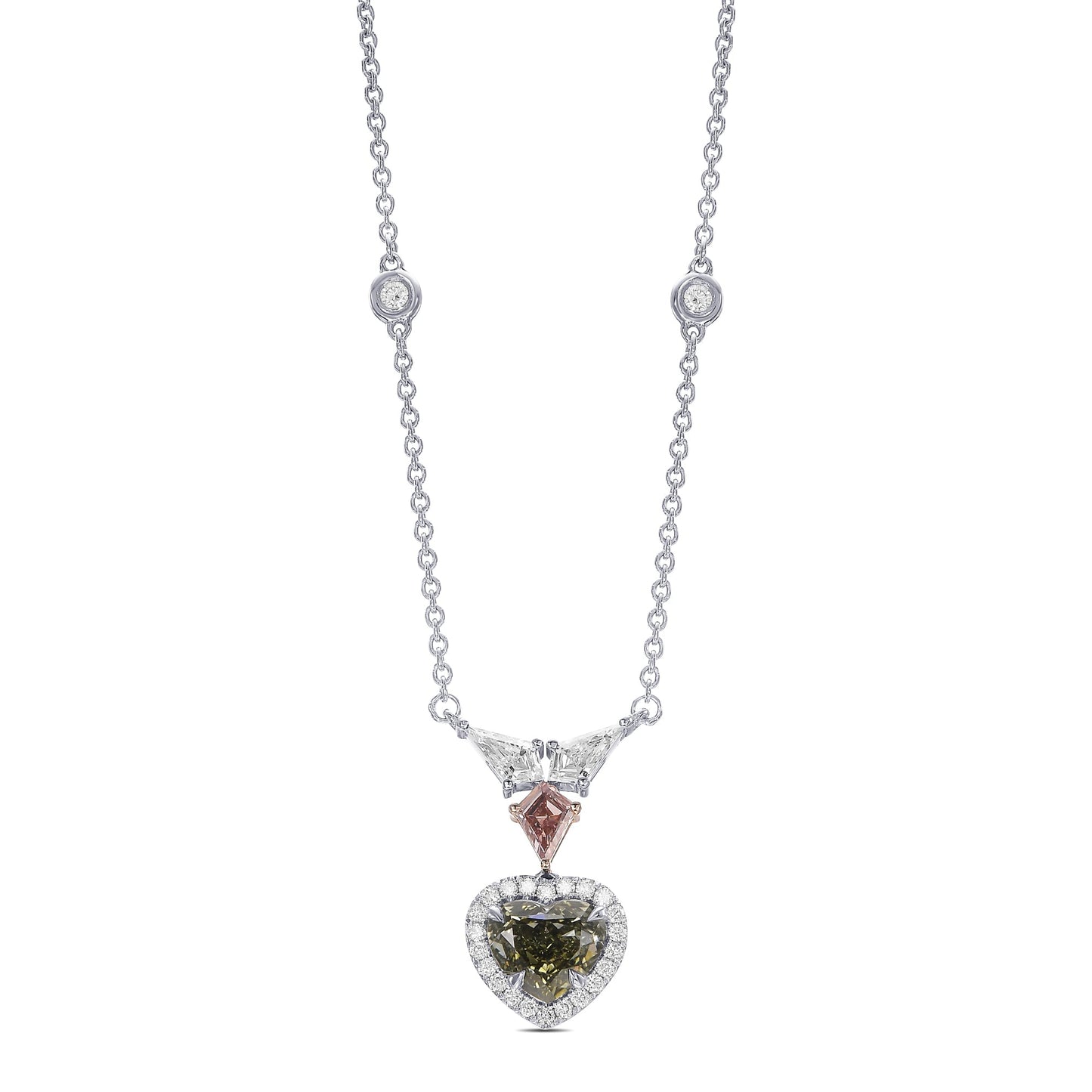 Chamäleon-Herz- und Drachen-Diamant-Halo-Tropfenanhänger