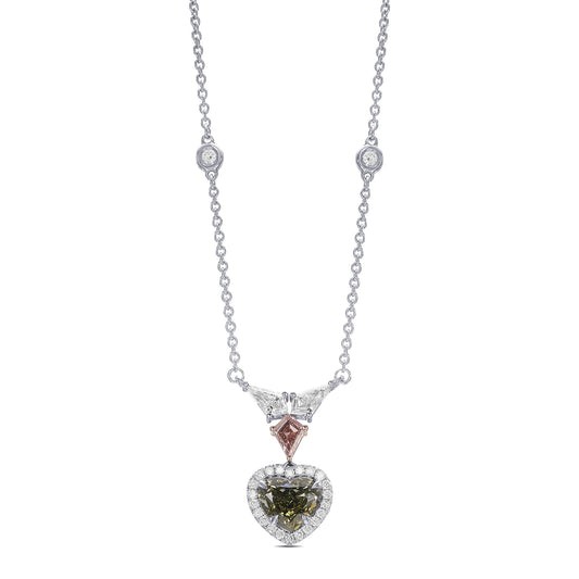 Chamäleon-Herz- und Drachen-Diamant-Halo-Tropfenanhänger