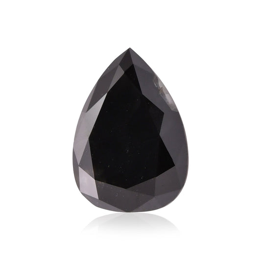 1,34 Karat Fancy Black Pear Diamond GIA