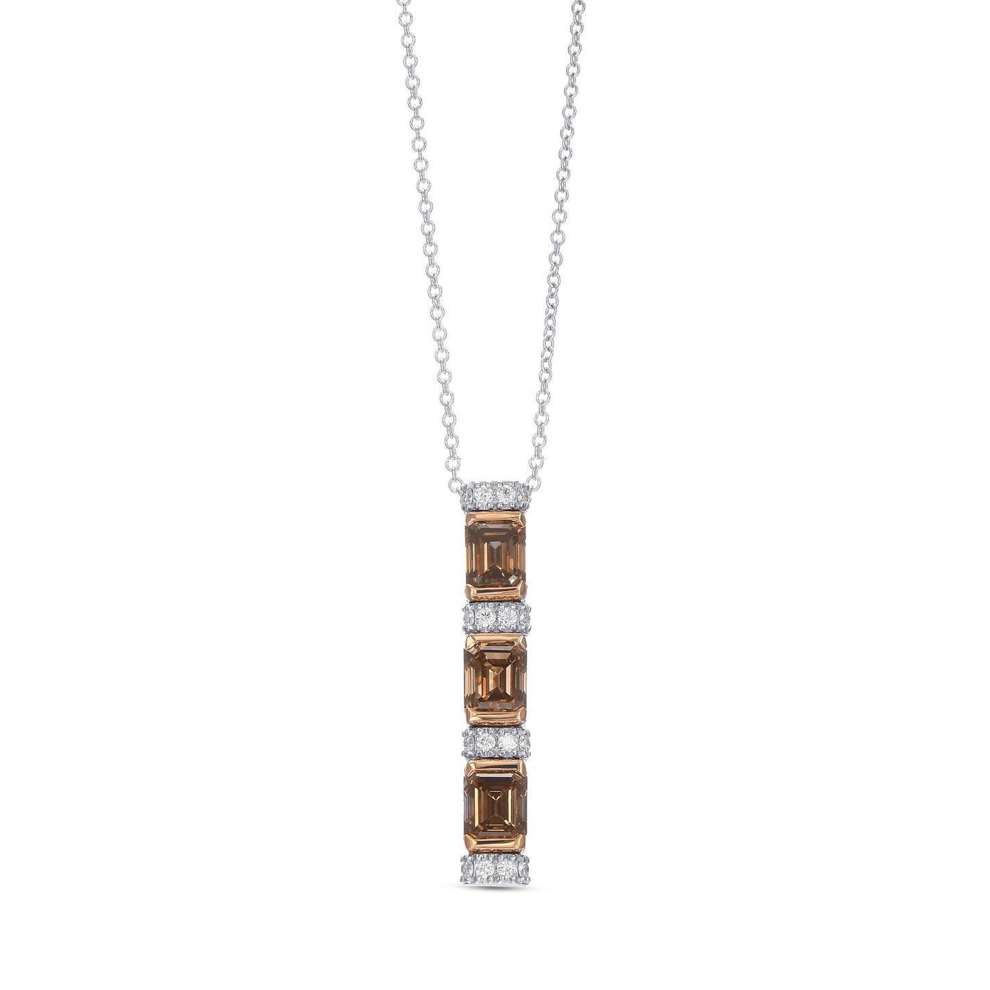 Fancy Brown Emerald Diamond Drop Pendant