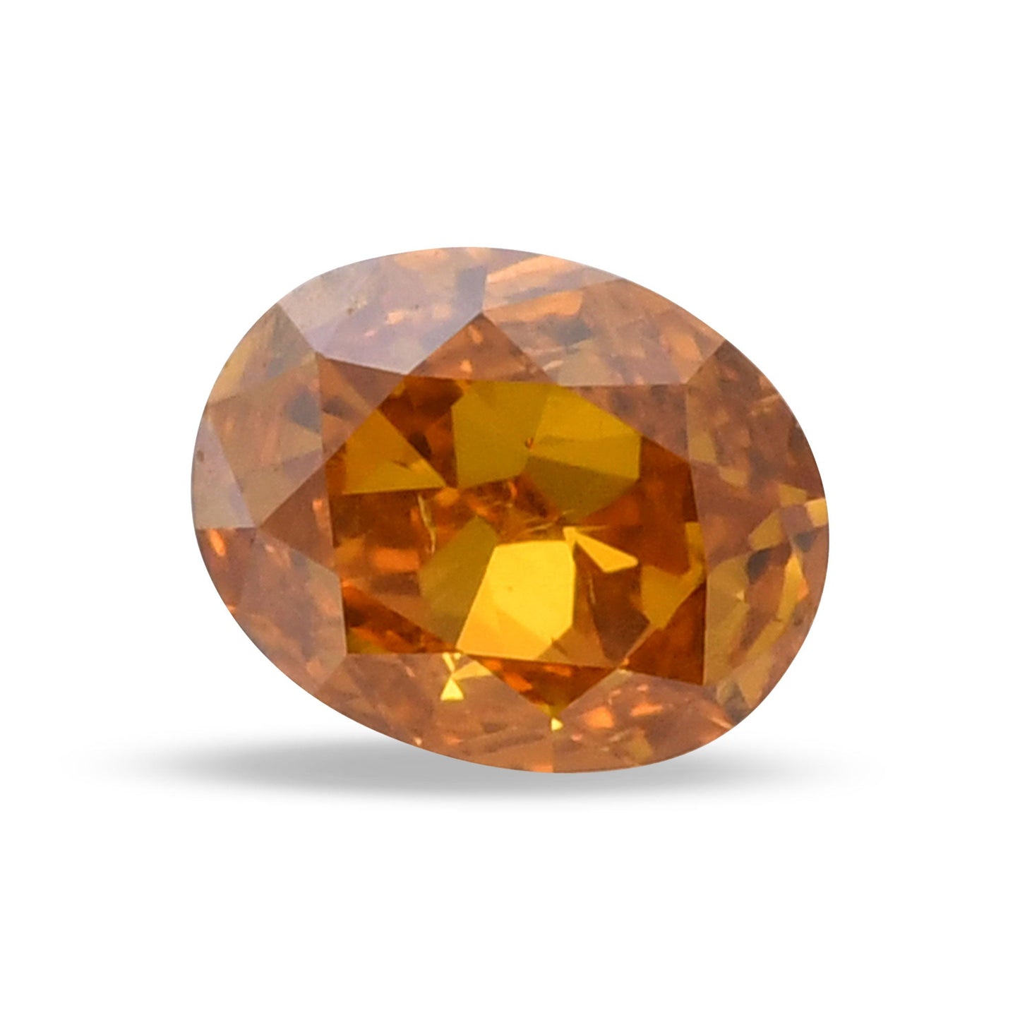 0.63 Carat Fancy Deep Yellow Orange Oval Diamond (SI2) GIA
