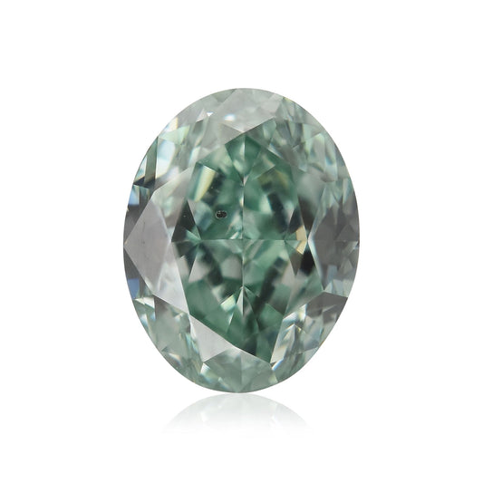 0,27 Karat Fancy Vivid Bluish Green Ovaler Diamant SI1 GIA