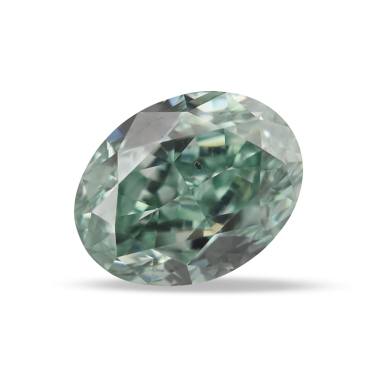 0,27 Karat Fancy Vivid Bluish Green Ovaler Diamant SI1 GIA