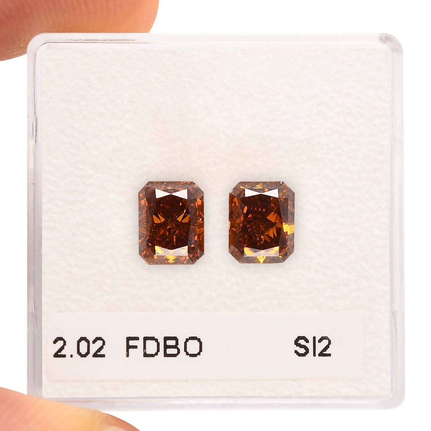2,02 Karat Fancy Deep Brown Orange Radiant Diamanten SI2 GIA