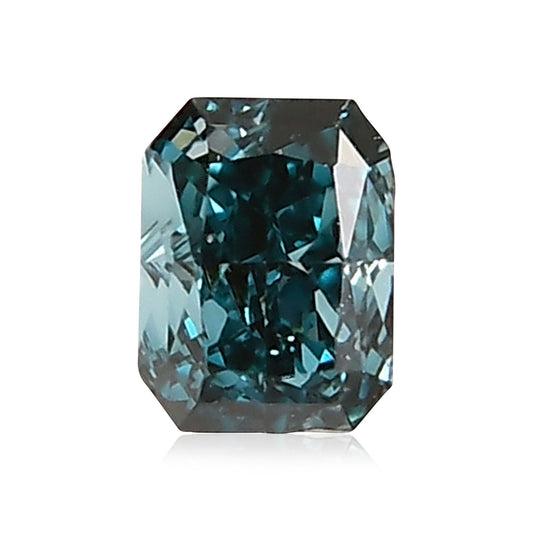 0,16 Karat Fancy Deep Blue Green Radiant Diamant SI2 GIA
