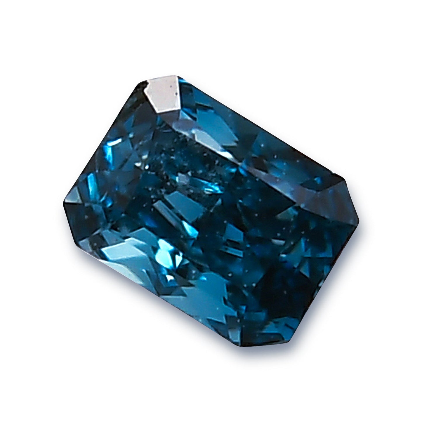 0,08 Karat Fancy Deep Green Blue Radiant Diamond (VS1) GIA