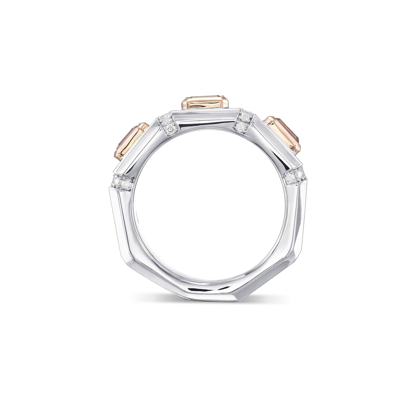 Men's Fancy Brown Three-stone Diamond Ring