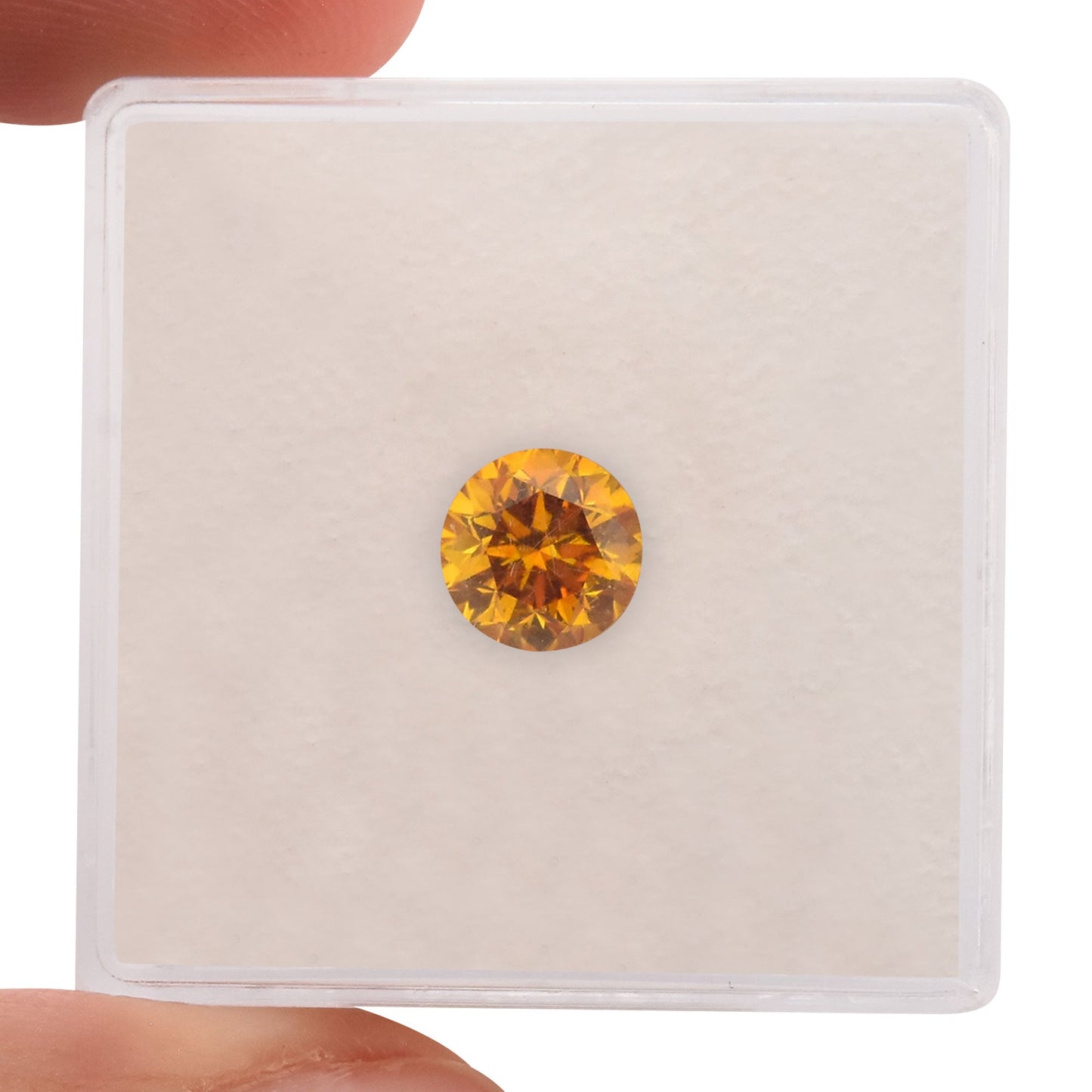 1,00 Karat Fancy Deep Orange Yellow Runder Brillanter Diamant SI2 GIA