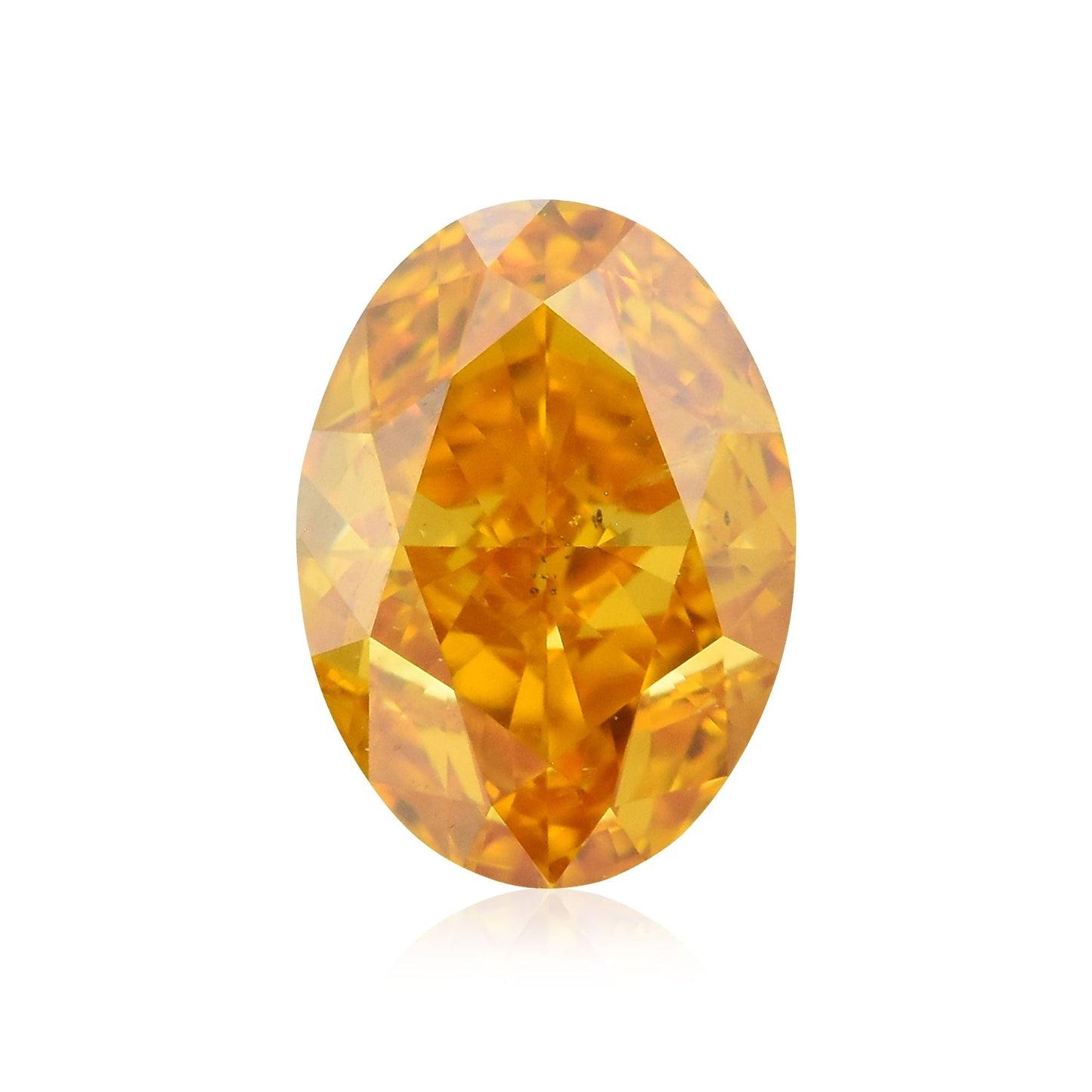 0,71 Karat Fancy Vivid Yellowish Orange Ovaler Diamant SI2 GIA