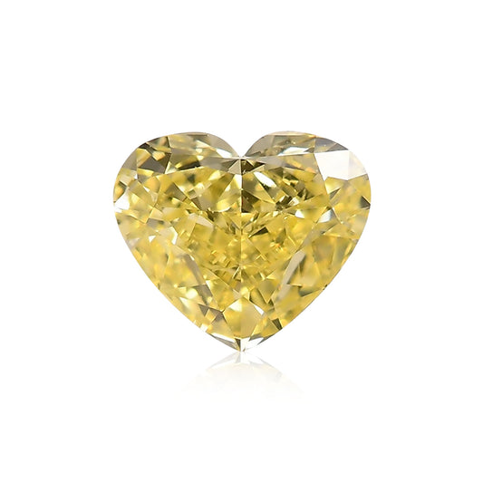 0.73 Carat Fancy Intense Yellow Heart Diamond VS2 GIA