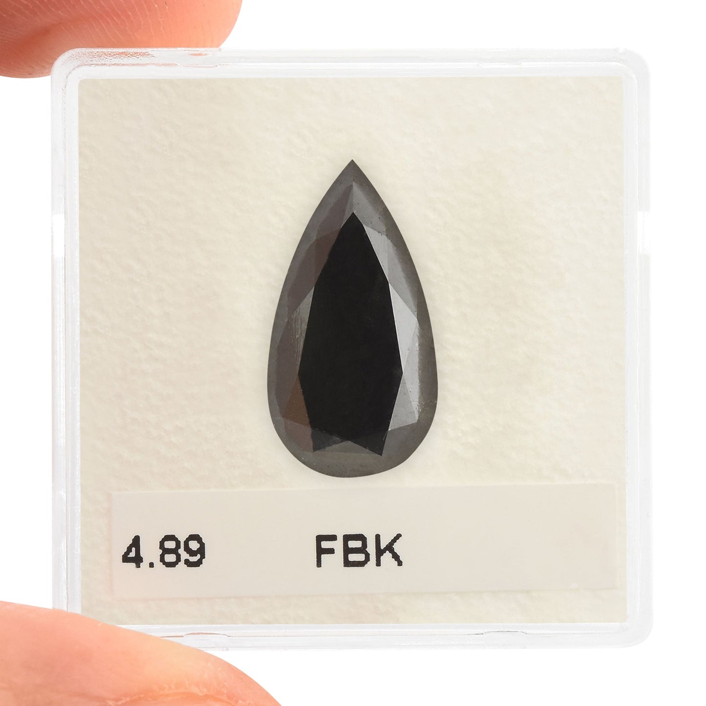 4,89 Karat Fancy Black Birnenförmiger Diamant, GIA