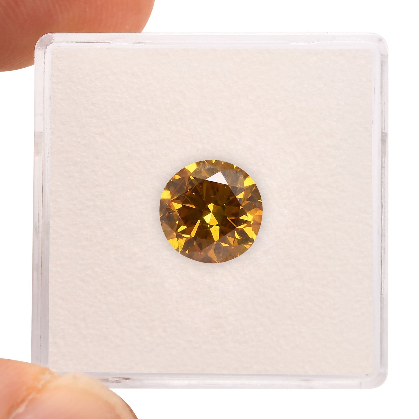 2,20 Karat Fancy Deep Orange Yellow Runder Brillanter Diamant SI2 GIA