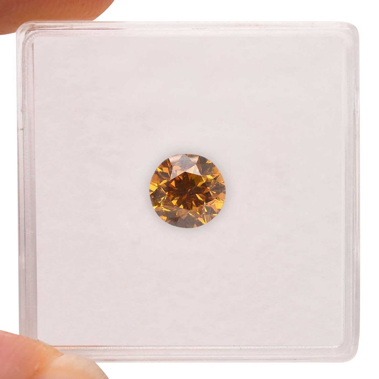 1,01 Karat Fancy Deep Orange Yellow Runder Brillanter Diamant SI1 GIA