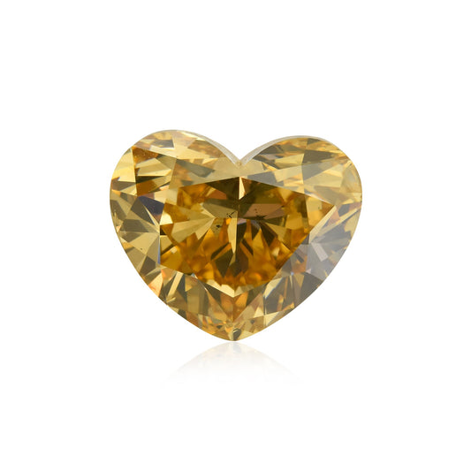 10,47 Karat Fancy Deep Brownish Orange Yellow Heart Diamant SI1 GIA