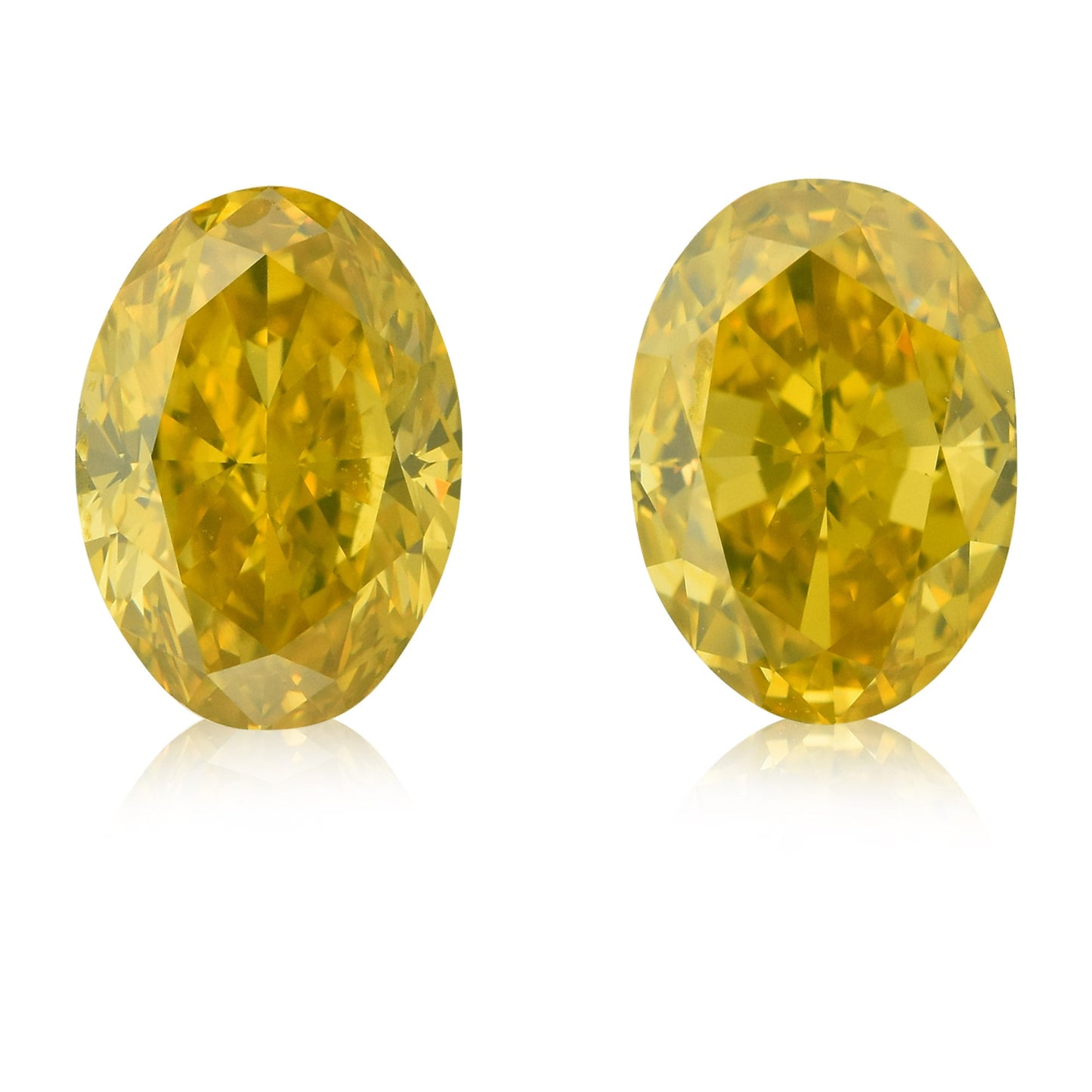 2,62 Karat Fancy Vivid Grünlich Gelbe Ovale Diamanten VS1