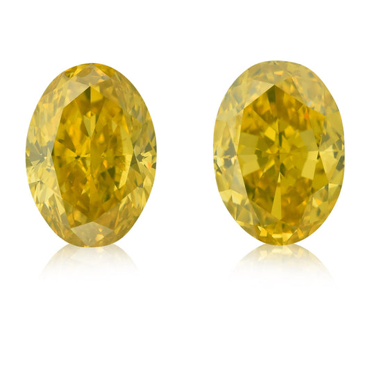 2,62 Karat Fancy Vivid Grünlich Gelbe Ovale Diamanten VS1