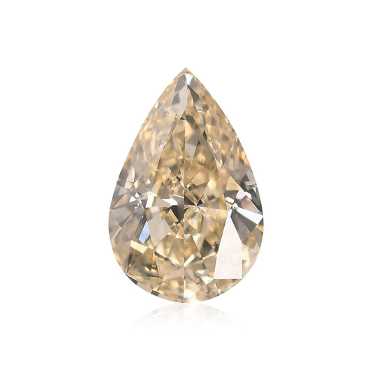 3,06 Karat Fancy Light Brownish Yellow Birnenförmiger Diamant SI2 GIA