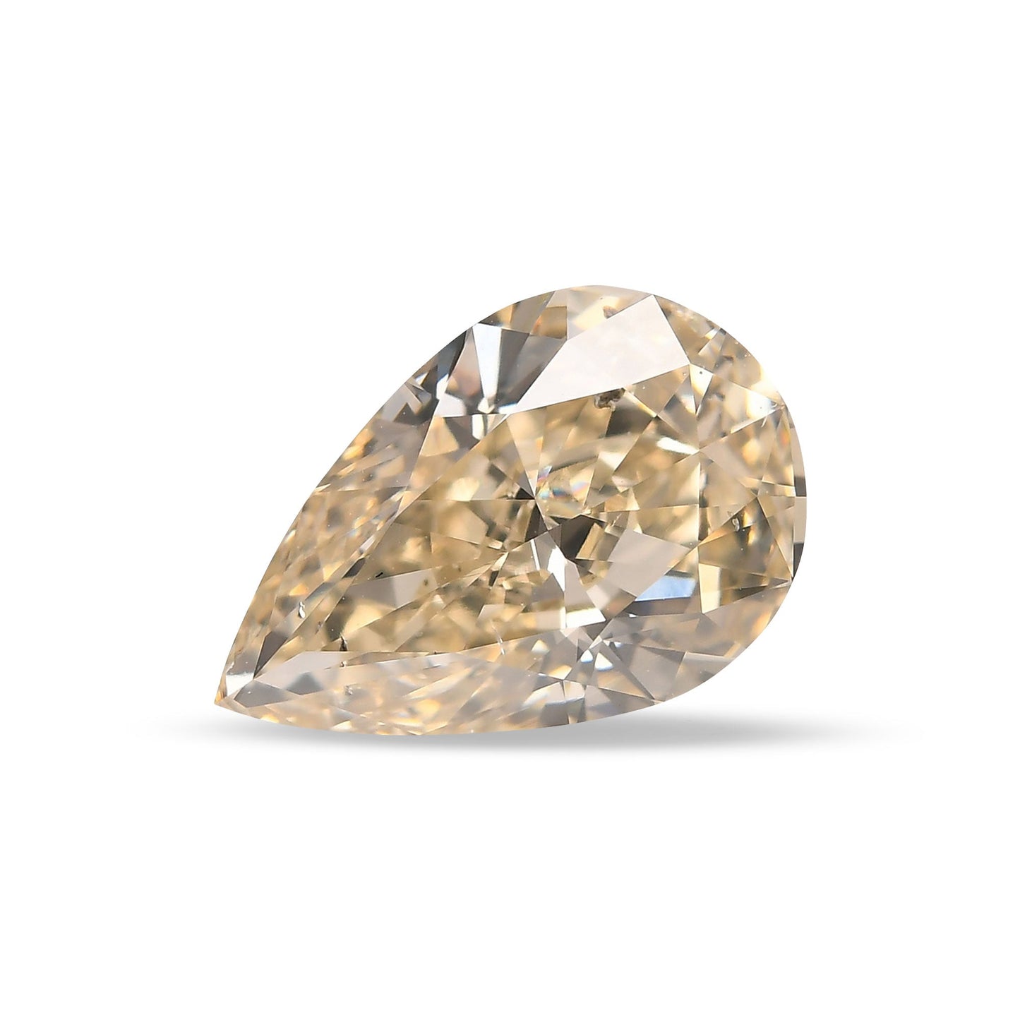 3,06 Karat Fancy Light Brownish Yellow Birnenförmiger Diamant SI2 GIA