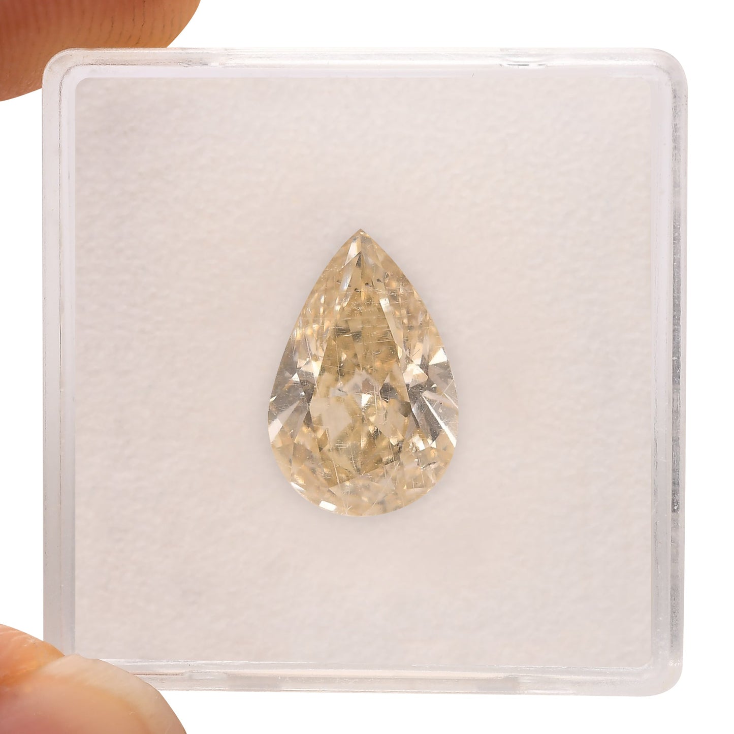 3,06 Karat Fancy Light Brownish Yellow Birnenförmiger Diamant SI2 GIA