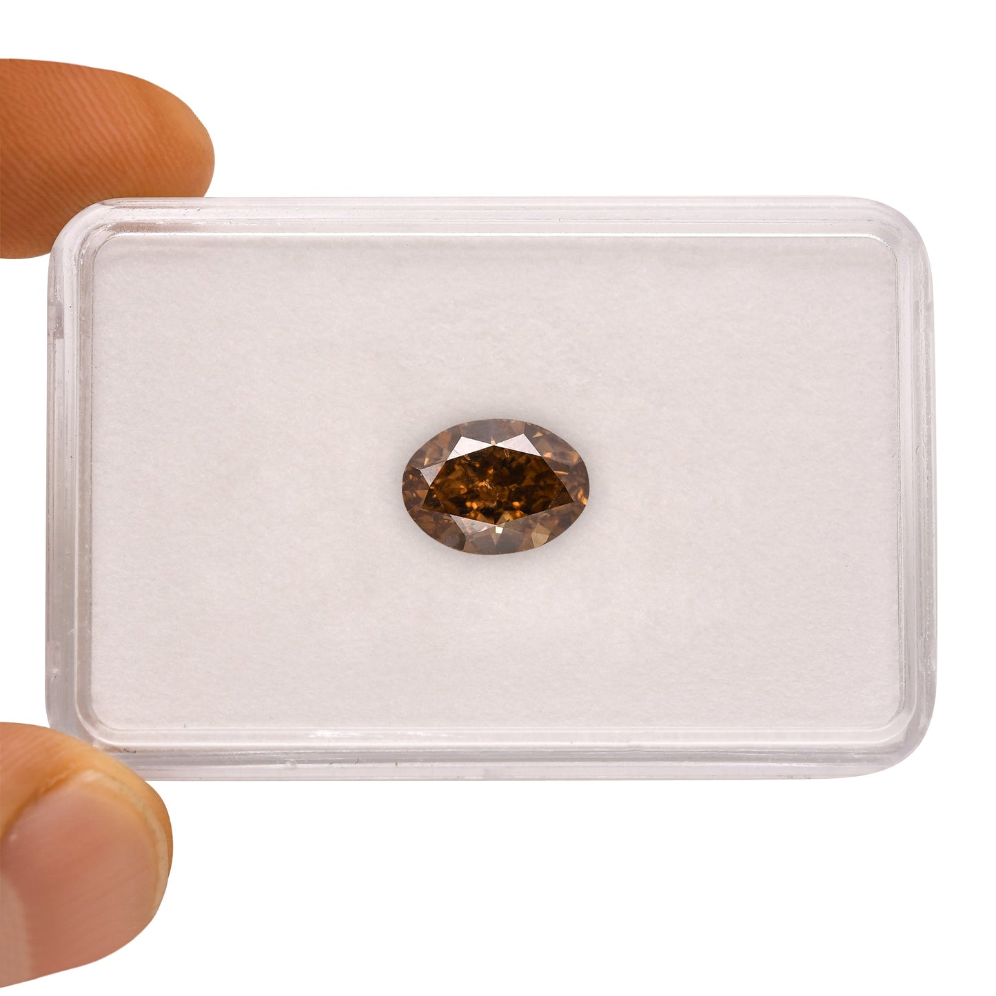 5,05 Karat Fancy Dark Orange Brown Ovaler Diamant SI2 GIA