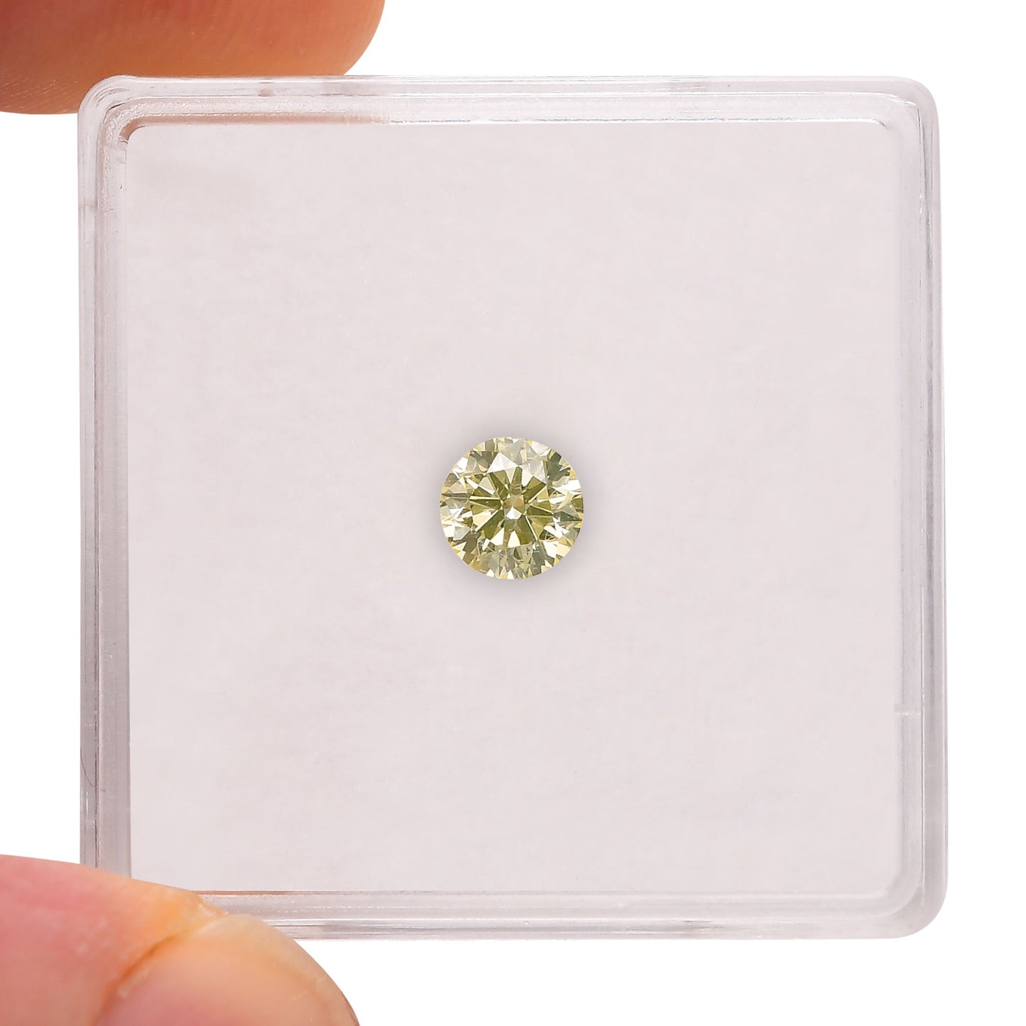 0,37 Karat Fancy Grün-Gelb Runder Brillant Diamant SI1 GIA