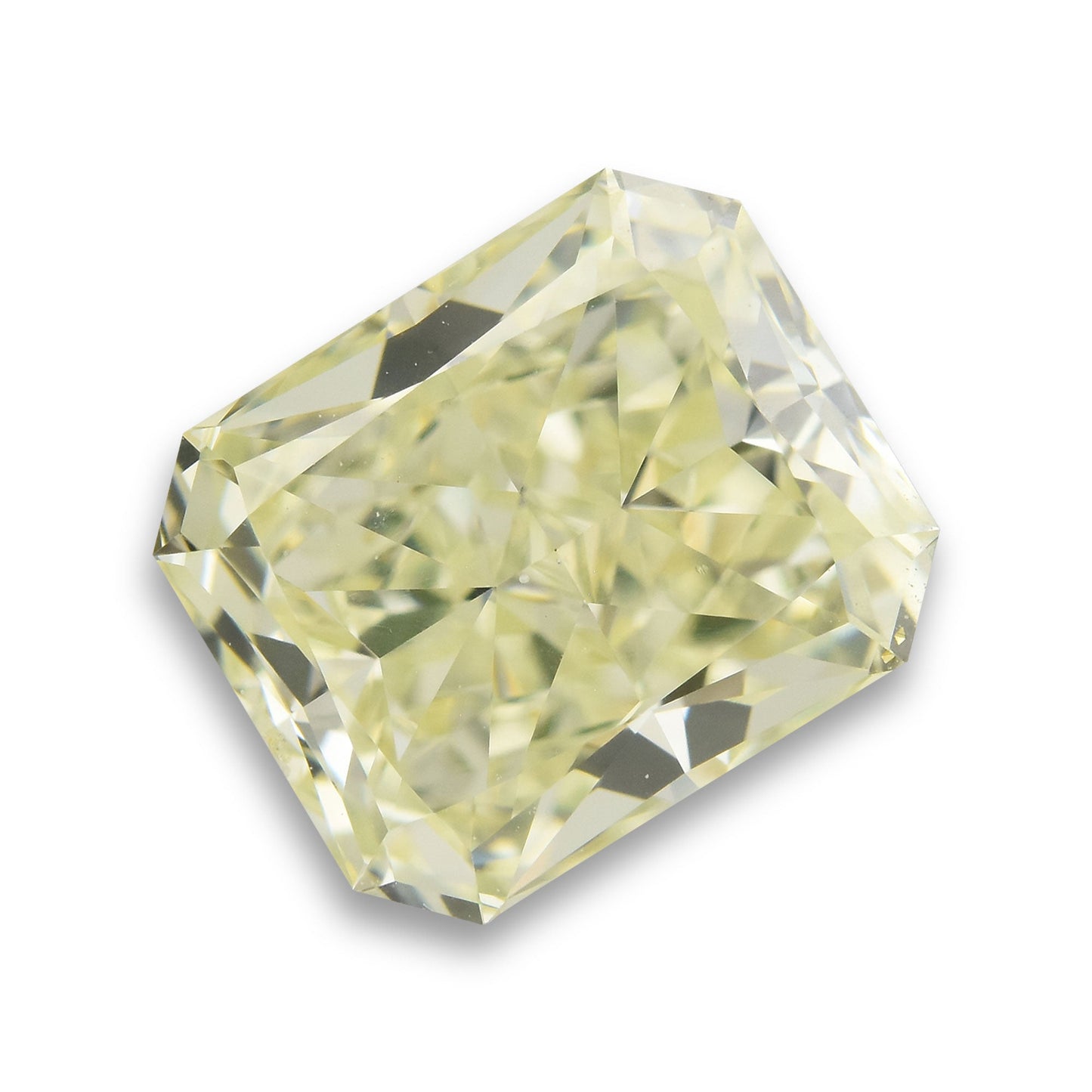 2,22 Karat Fancy Light Green Yellow Radiant Diamant VS2 GIA