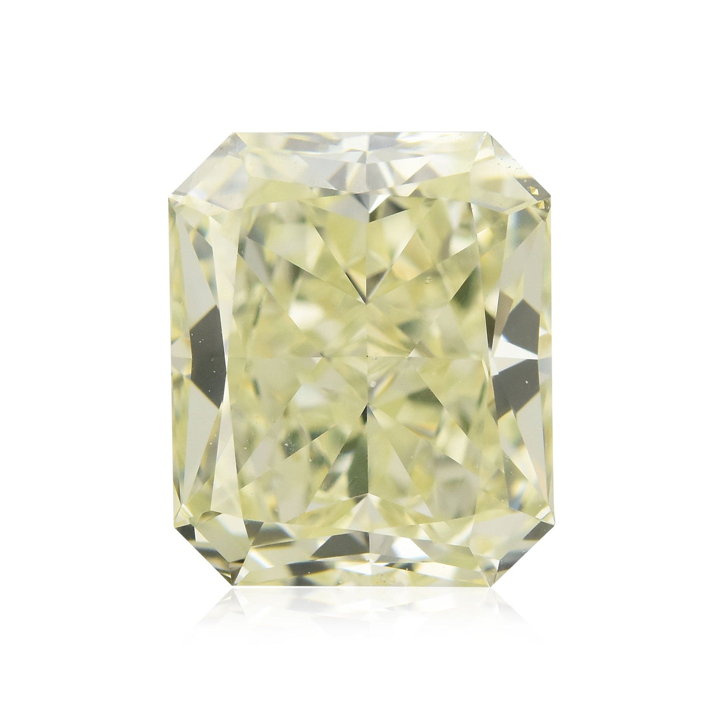 2,22 Karat Fancy Light Green Yellow Radiant Diamant VS2 GIA
