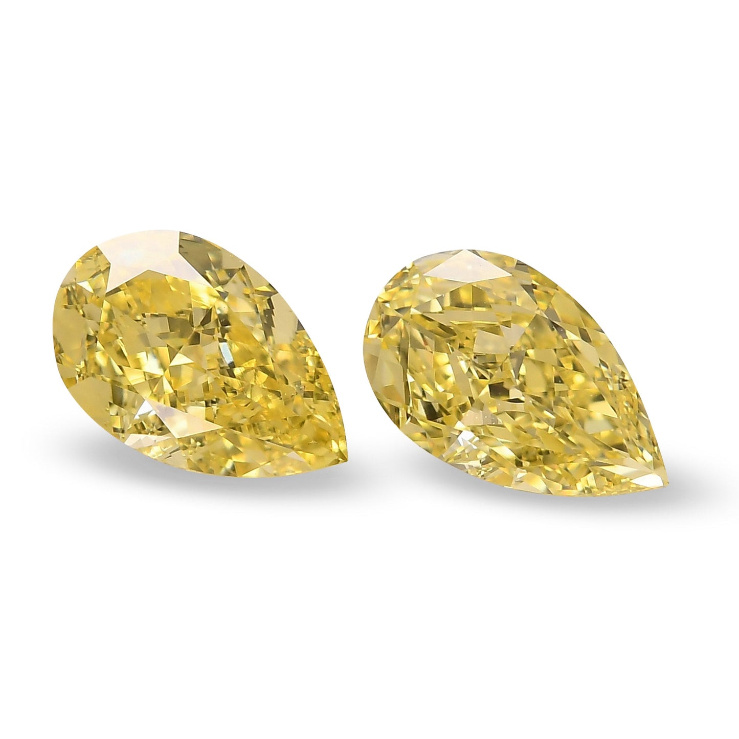 2,30 Karat Fancy Intense Yellow Birnen-Diamanten VS2