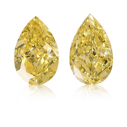 2,30 Karat Fancy Intense Yellow Birnen-Diamanten VS2