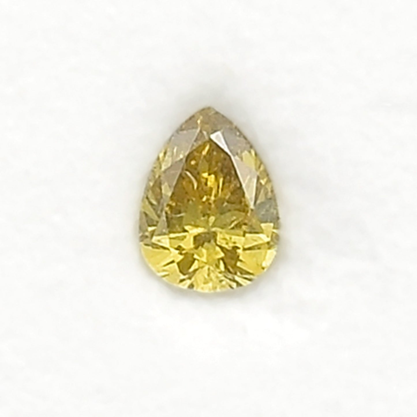0,28 Karat Fancy Deep Brownish Greenish Yellow Birnenförmiger Diamant (SI1) GIA