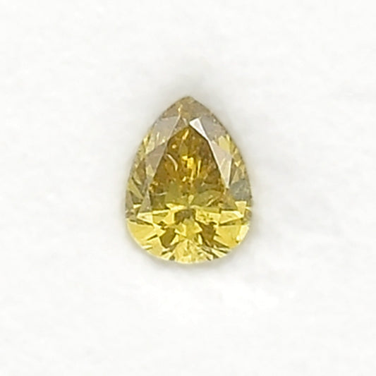 0,28 Karat Fancy Deep Brownish Greenish Yellow Birnenförmiger Diamant (SI1) GIA