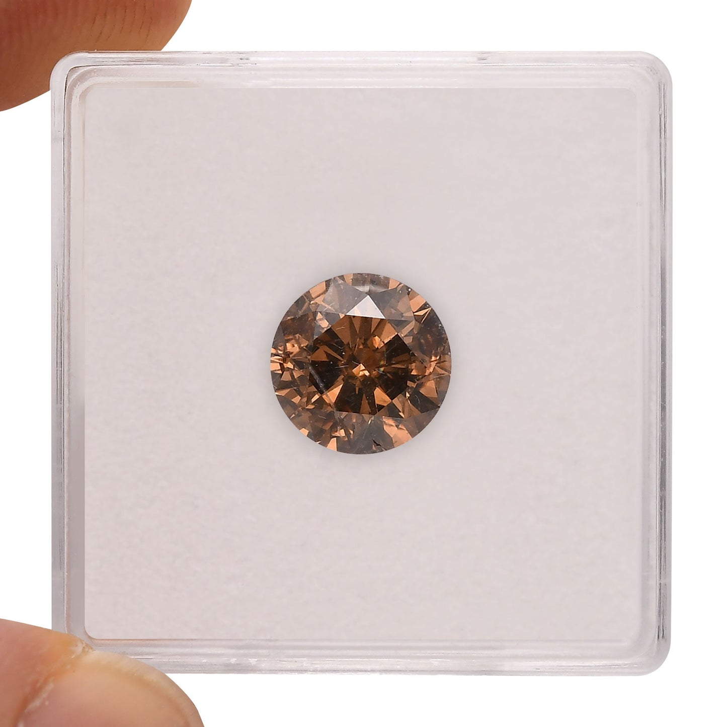 2,07 Karat Fancy Dark Orange Brown Round Brilliant (I2) GIA