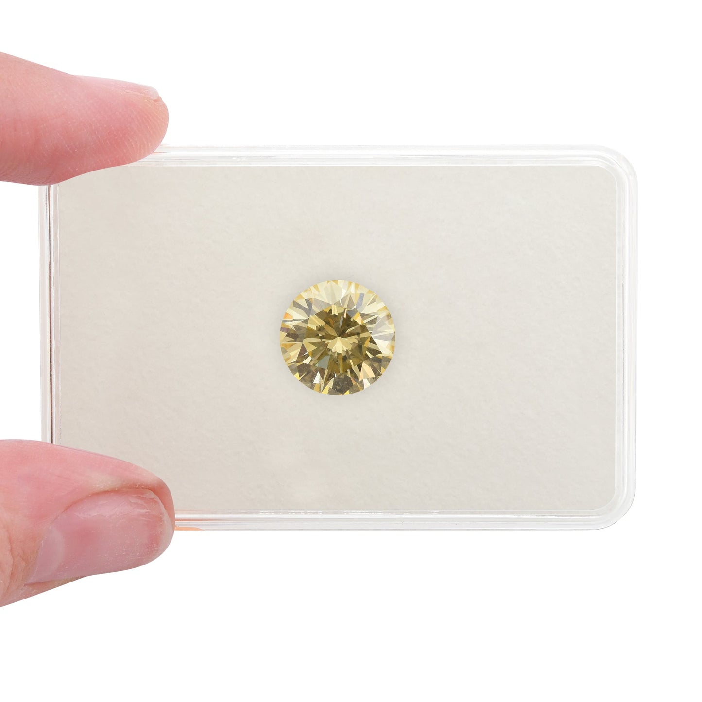 5,05 Karat, hellbraun-gelber, runder Brillant-Diamant, SI2, GIA