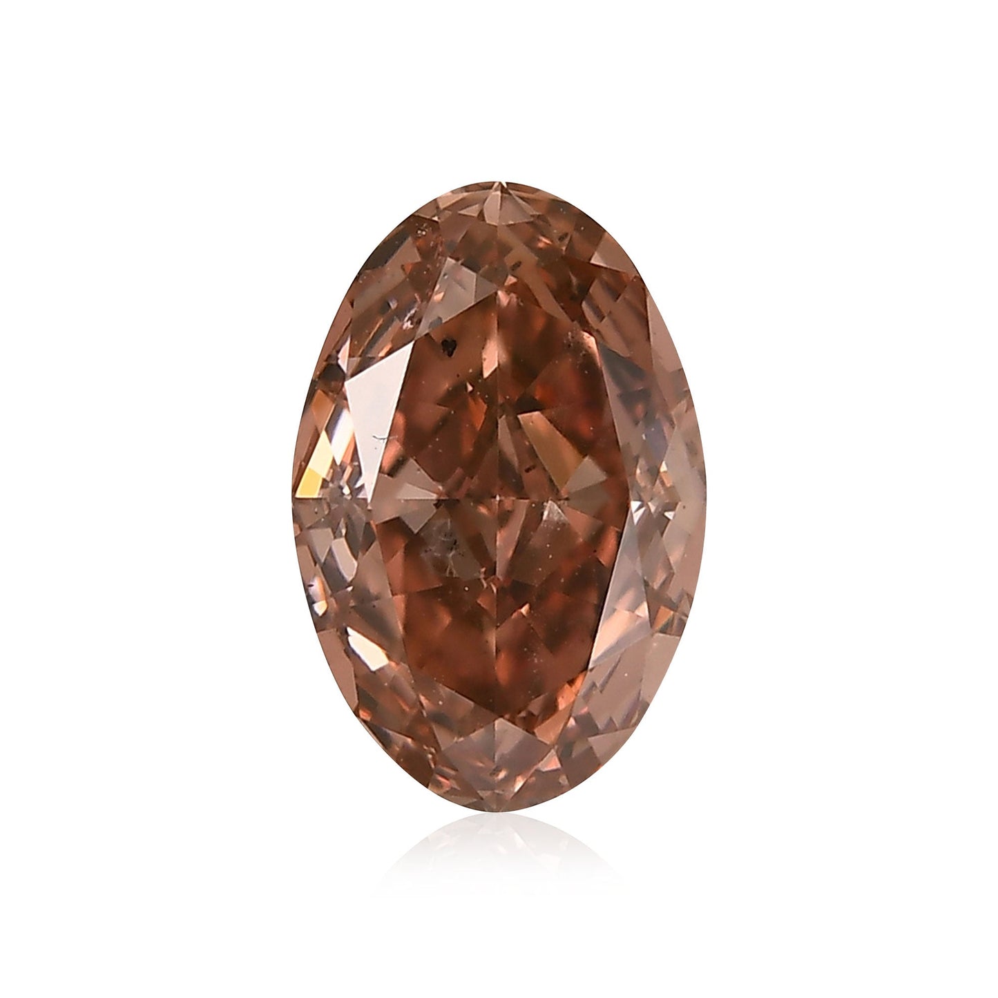 1,89 Karat Fancy bräunlich-orange-rosa ovaler Diamant SI2 GIA
