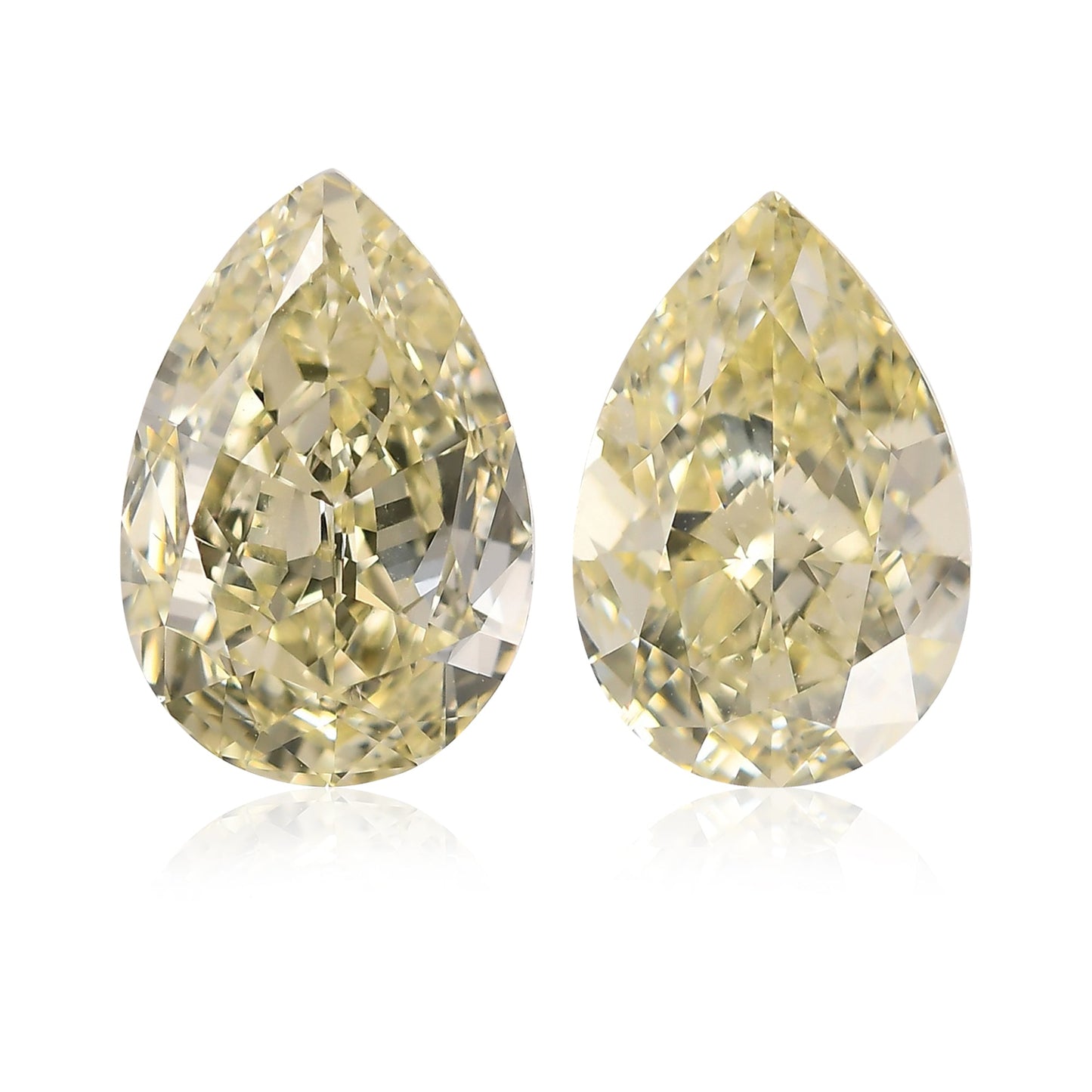 6,52 Karat hellgelbe Birnendiamanten VS2