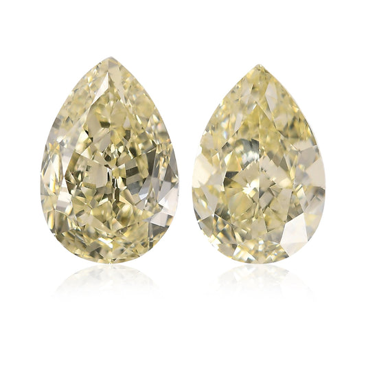 6,52 Karat hellgelbe Birnendiamanten VS2