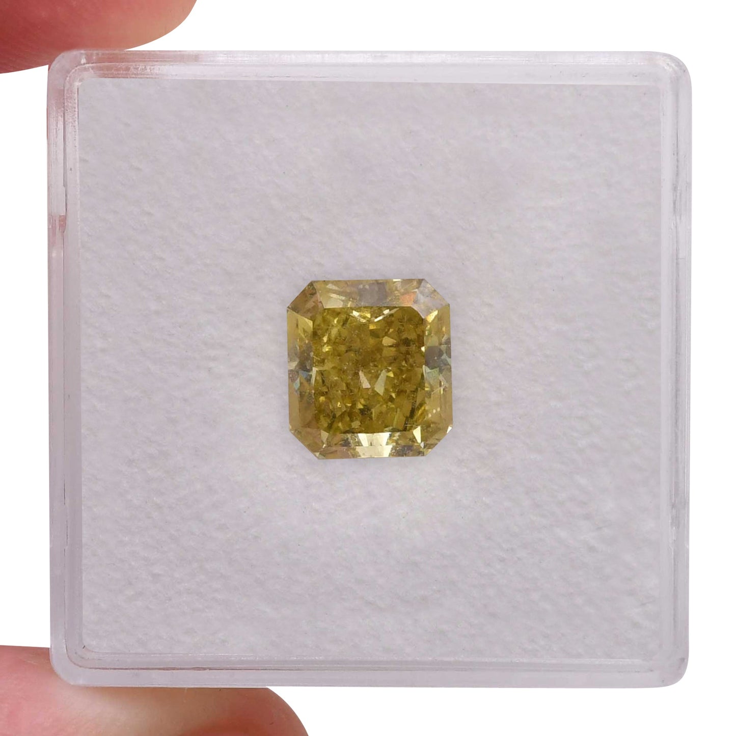 2,60 Karat Fancy Deep Brownish Greenish Yellow Radiant Diamant VS2 GIA