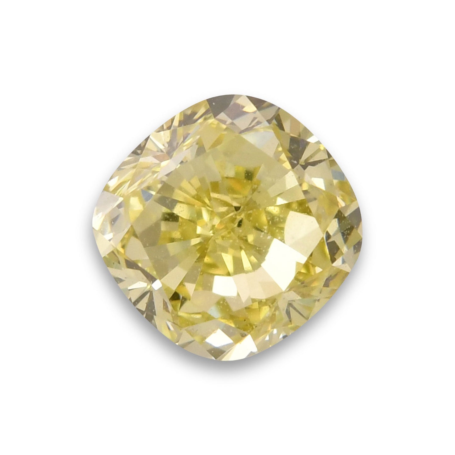 0,91 Karat Fancy Brownish Greenish Yellow Cushion Diamond VVS1 GIA
