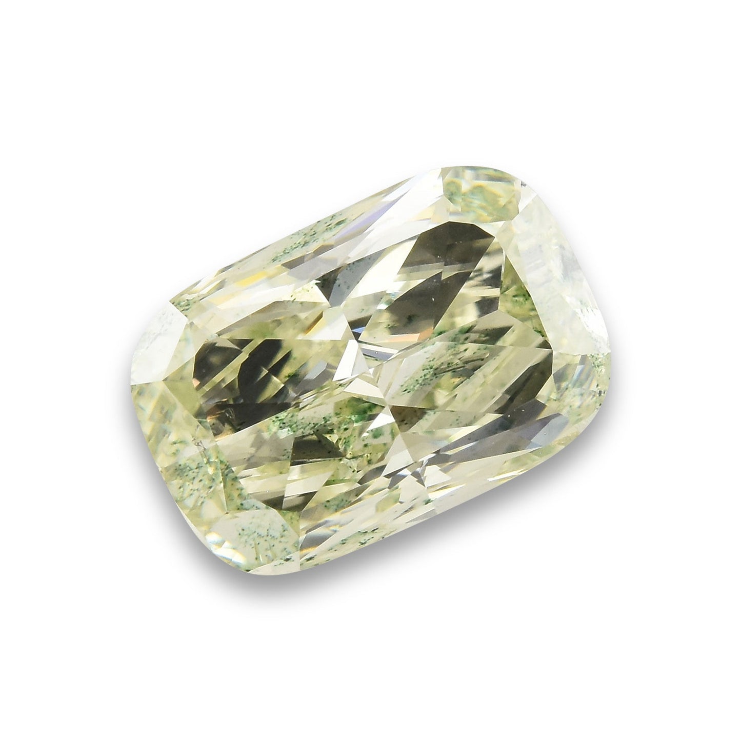 2,02 Karat Fancy Yellow Green Cushion Diamond SI1 GIA