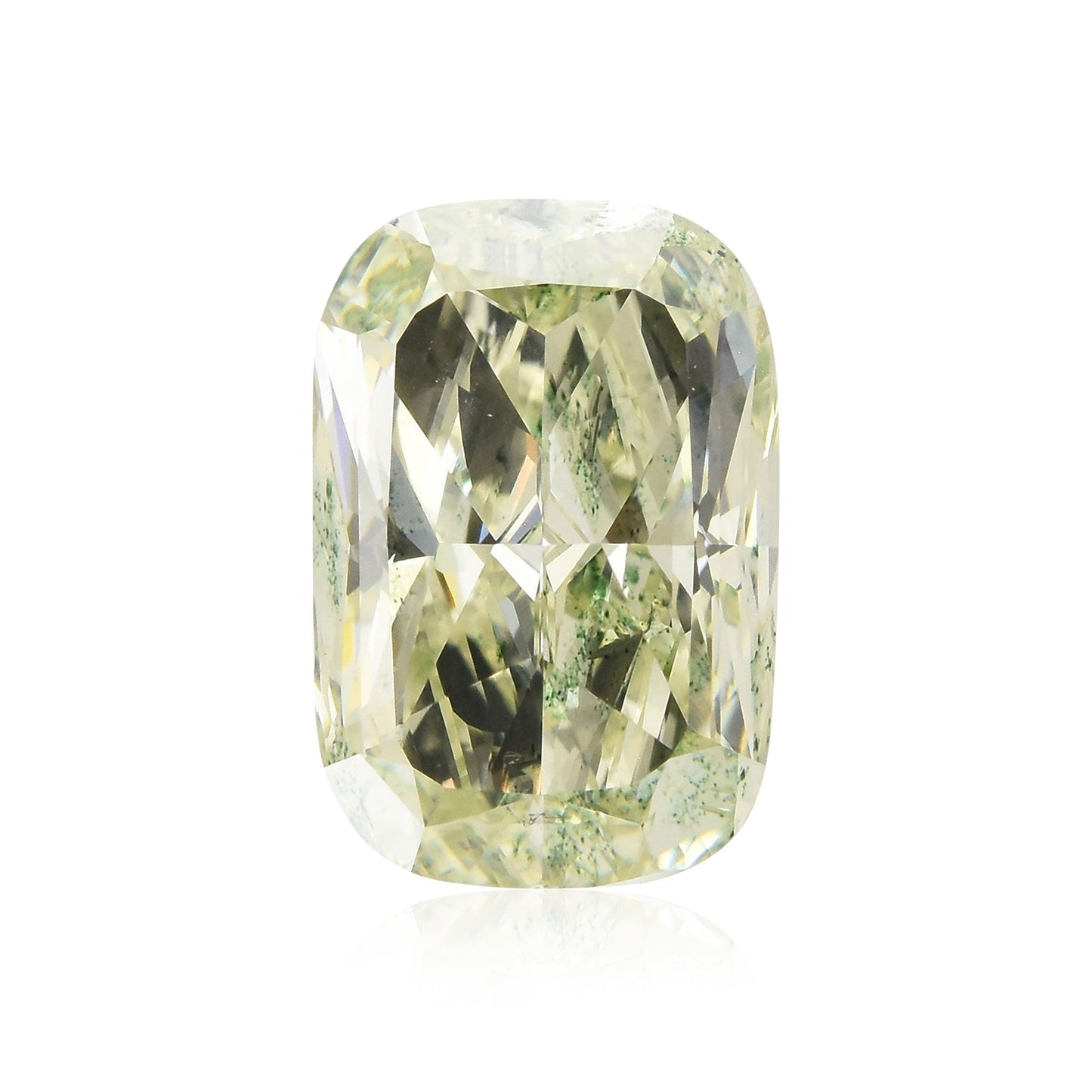 2,02 Karat Fancy Yellow Green Cushion Diamond SI1 GIA
