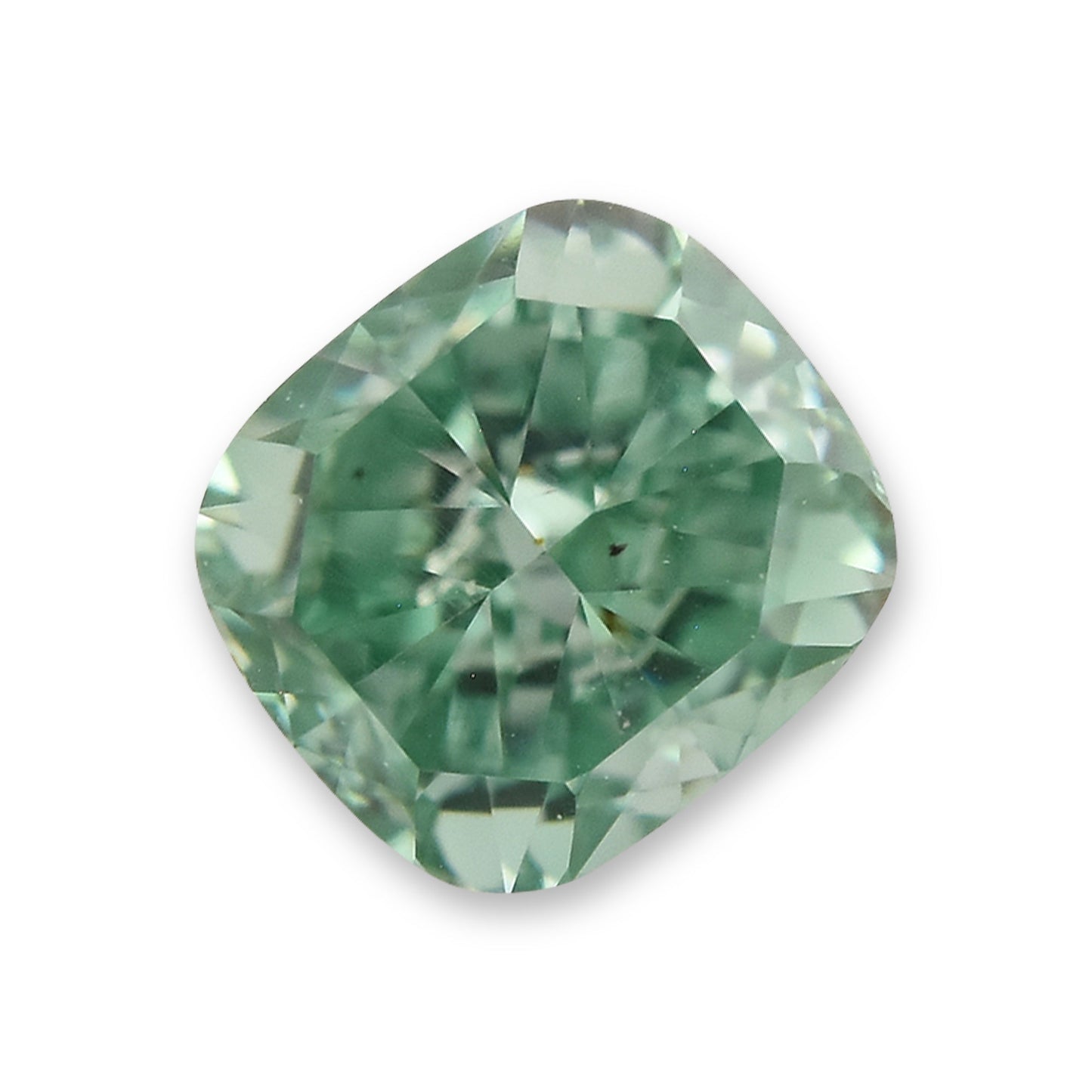 0,25 Karat Fancy Vivid Bluish Green Cushion Diamond SI1 GIA