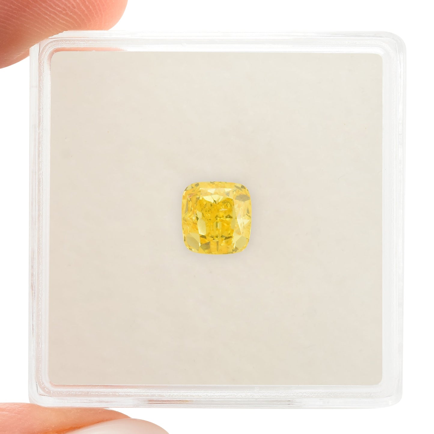 1,02 Karat Fancy Vivid Yellow Cushion Diamond SI1 GIA