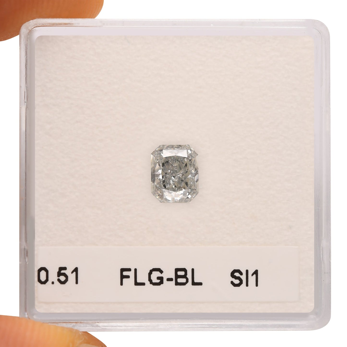 0,51 Karat Fancy Light Grayish Blue Radiant Diamant SI1 GIA